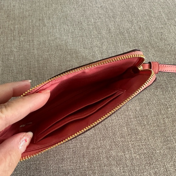 Coach Vibrant Plaid Wristlet in Pink and Yellow - Picture 2 of 2